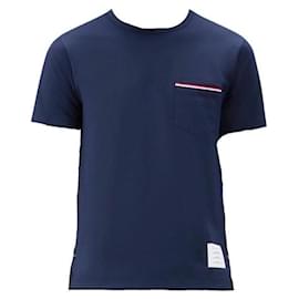 T-shirt in jersey di cotone di medio peso con taschino RWB - Thom Browne