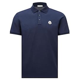 Moncler Polo aus Baumwoll-Piqué mit Streifenbesatz