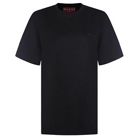 Gucci T-shirt en jersey de coton avec broderie Horsebit