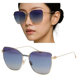 Occhiali da sole oversize cat eye da donna, metallo oro - Etro