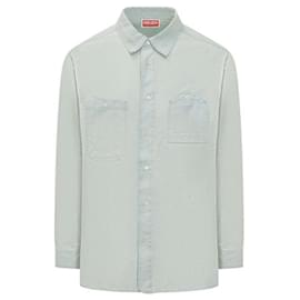Chambray-Denim-Workwear-Hemd, Stone Bleach - Kenzo