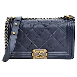 Chanel Boy Bag Vintage Navy Small Shoulder Bag