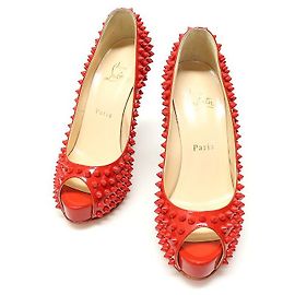 Christian Louboutin Chaussures Vendome à talons ouverts à pointes pour femme en cuir verni rouge