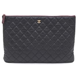 Clutch Black Caviar Gold CC Classic Large - Chanel