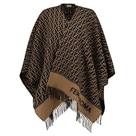 FF Logo Damen-Poncho aus Wolle und Kaschmir - Fendi