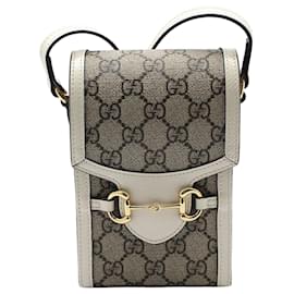 Mini tracolla GG Supreme Gold Horsebit - Gucci