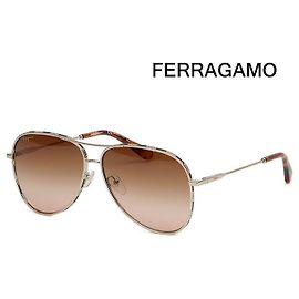 Salvatore Ferragamo Gafas de sol de lujo Boeing de metal con doble puente oversize