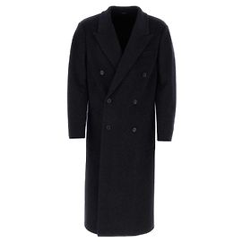 Fendi Cappotto doppio in lana di cammello blu, taglia ricondizionato
