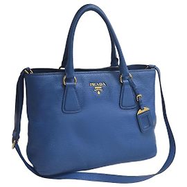 Prada Tote e Bolsa de Ombro Vitello Daino Blue