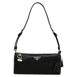 Prada Borsa a tracolla Lock Medium in nylon e pelle stamp: