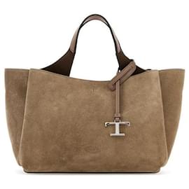 Mini borsa tote in scamosciato con logo - Tod's