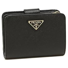 Saffiano Triangle Logo Kompaktgeldbörse - Prada