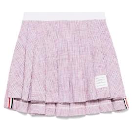 Mini falda plisada de tweed de algodón Backdrop - Thom Browne