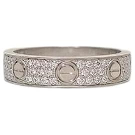 Cartier Anello Love in oro bianco con pavé di diamanti