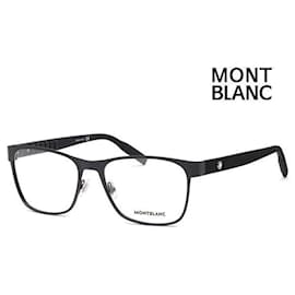 Montatura Occhiali Uomo Lusso Moda Nera Quadrata Montatura in Metallo Taglia Grande - Montblanc