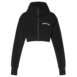 Kurz geschnitteter Zip-Hoodie mit Stickerei-Logo - Versace