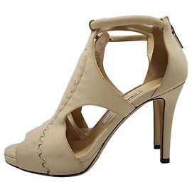 Jimmy Choo Beige Nubuck Wildleder Damen High Heels