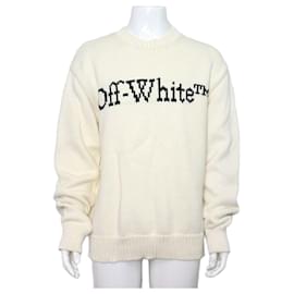 Baumwollstrick mit schwarzem Logo für Herren - Off White