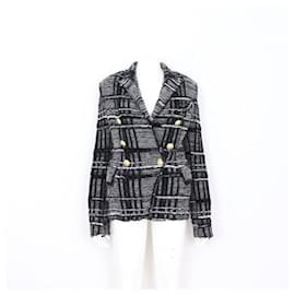 Chaqueta de tweed para mujer con doble botón dorado - Balmain