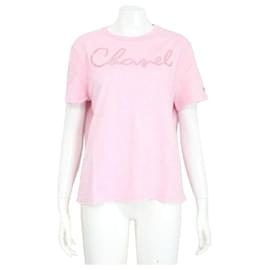 Short Sleeve T-Shirt Season mit kristallbesetztem Logo - Chanel