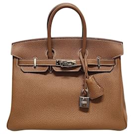 Borsa a tracolla Birkin in pelle Togo con finiture Oro e Argento - Hermès