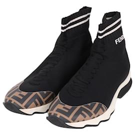Fendi Sneakers alte nere con motivo FF