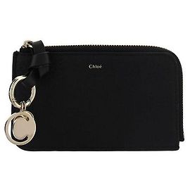 Chloé Tarjetero y monedero Alphabet Coin Card Holder Black