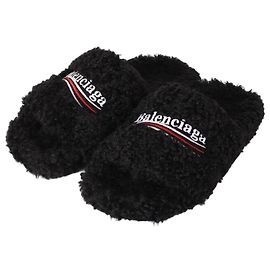 Balenciaga Pantofola Slide in shearling con logo Wave