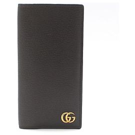 Gucci Dark Brown Leather GG Marmont ID Wallet