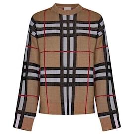 Karo-Strickpullover aus technischer Baumwolle - Burberry