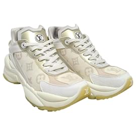 Beige Gold Monogram Denim Run Sneaker - Louis Vuitton