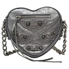 Borsa a Spalla Le Cagole Heart Chain Silver - Balenciaga