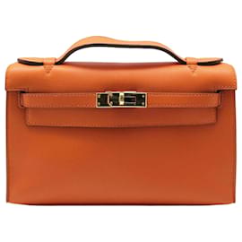 Hermès Orange Pochette Kelly Mini Tote Tasche