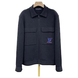 LV Bestickter Strick-Zip-Up mit Tasche Charcoal - Louis Vuitton
