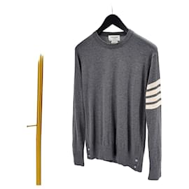 Diagonales Armband aus Merinowolle-Strick Grau - Thom Browne