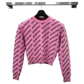Oversized Logo Strick Pink XS - Balenciaga
