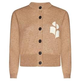 NEWTON Logo Cardigan Camel - Isabel Marant