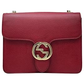 Gucci Borsa a tracolla con catena GG intrecciata Rossa