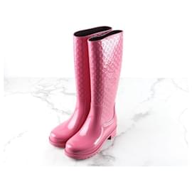 Louis Vuitton Stivali da pioggia Monogram Glossy Rosa