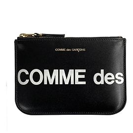 Comme Des Garcons Cartera de cuero con cremallera clásica