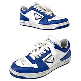 Sneakers in pelle Downtown White Cobalt Blue - Prada
