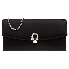 Salvatore Ferragamo Bolso de Hombro Cubic Silver Gancini Logo Negro