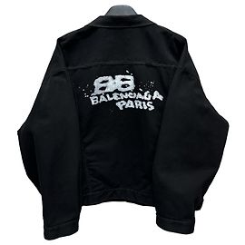 Balenciaga Hand Drawn BB Logo Denim Jacket