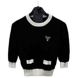 Kurzer Baumwollstrick mit Mini-Logo - Prada