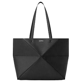 Tote Medium Horizontal Puzzle Fold in Soft Grain - Loewe