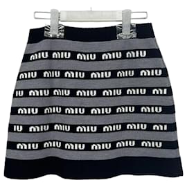 Miu Miu Falda de lana con logo
