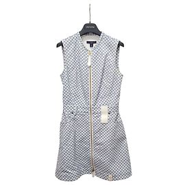 Louis Vuitton Sky Blue Damier Zip Kleid