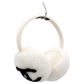 Strick-Ohrenschützer mit CC-Logo und Shearling - Chanel