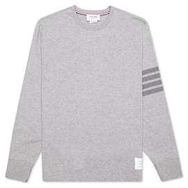 Thom Browne Oversized Langarm-T-Shirt aus mittelschwerem Jersey mit Ton-in-Ton-Streifen