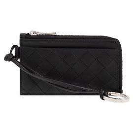 Bottega Veneta Porta-cartões com alça de zíper Intrecciato